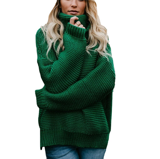 Damen Grobstrickpullover mit gemütlichem Stehkragen R&B