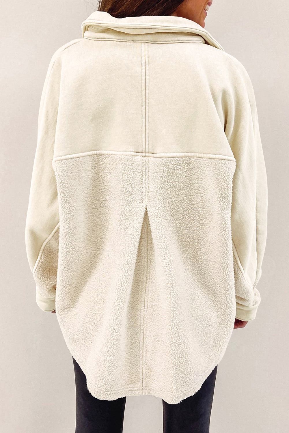 R&B | Weiche Fleecejacke mit Großen Knöpfen Polyester Komfort und Warmer Stil
