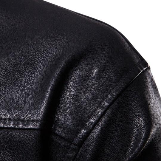 Herren Kunstleder Kapuzenjacke mit sportlichem Schnitt und einzigartigen Details R&B
