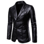 Herren elegante Kunstlederjacke