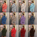 Damen nan kuscheliges zweiteiliges Lounge-Set mit Kapuzenpullover und Shorts mit MEOW-Stickerei R&B