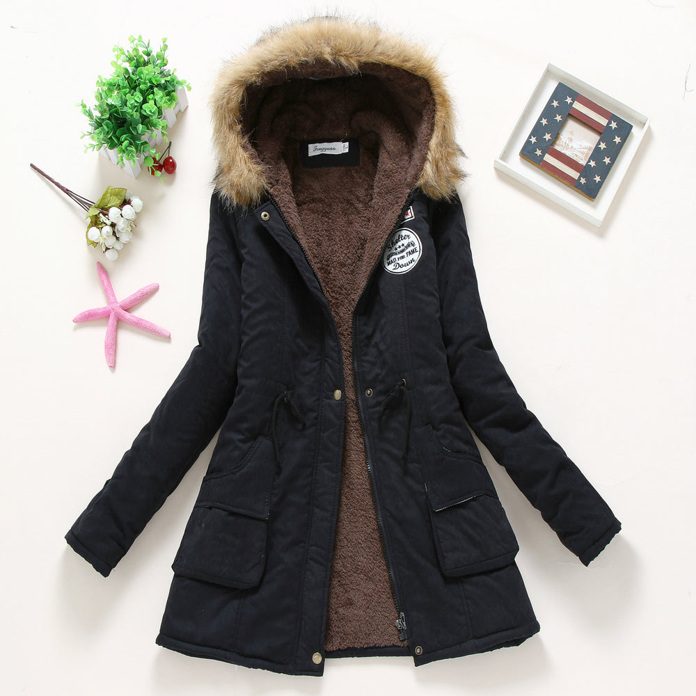 Damen gefütterte Übergangsjacke mit Kapuze und Teddyfutter R&B