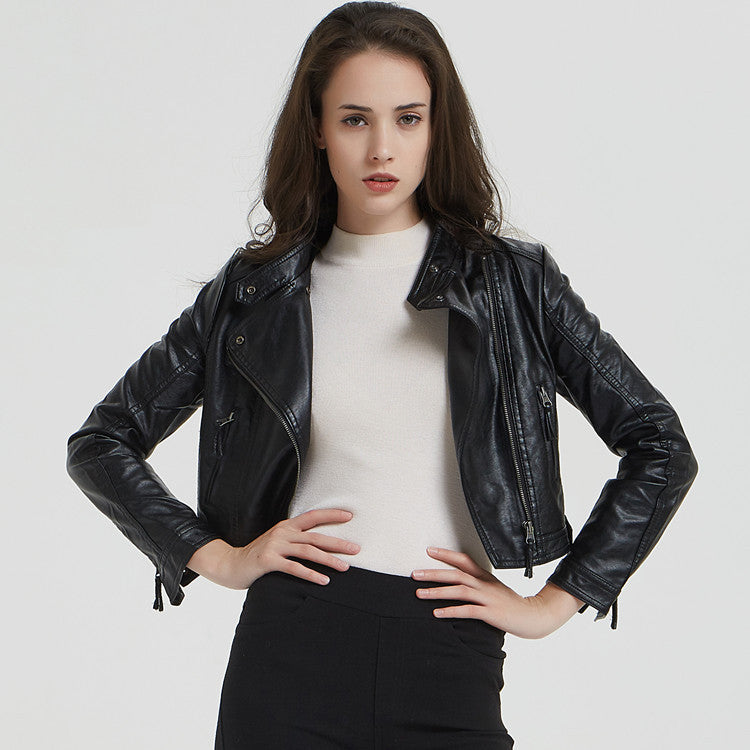 Damen elegante Bikerjacke aus hochwertigem R&B