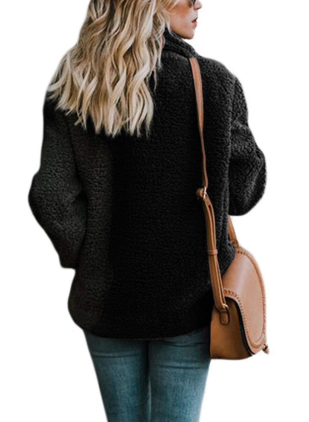 Damen Kuschelige Boucle-Jacke mit doppelter Knopfleiste R&B