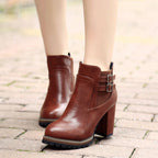 Damen Stiefeletten mit robustem Profil und modischen Schnallen R&B
