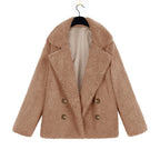 Damen Kuschelige Boucle-Jacke mit doppelter Knopfleiste R&B