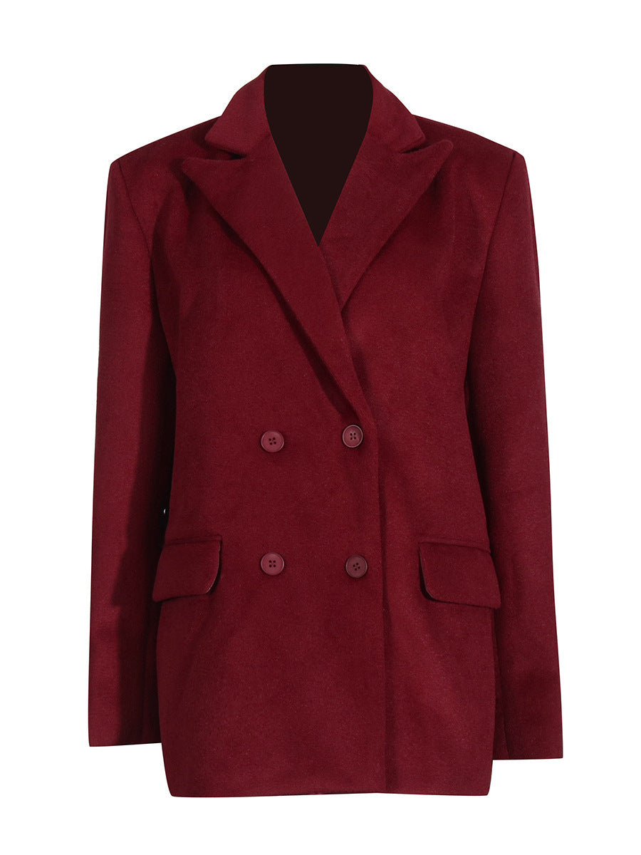 R&B | Warme Damen Wolljacke mit Gürtel und Kurzer Passform