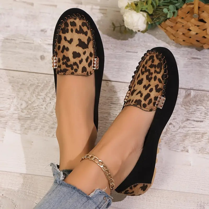 Bequeme Damen-Slipper mit wildem Leopardenprint R&B R&B