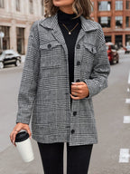 R&B | Hahnentritt Drop Shoulder Kragenjacke