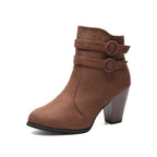 Damen Stiefeletten mit modischen Riemen und komfortablem Blockabsatz R&B