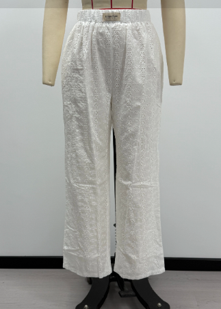 R&B | Loose fit Gestreift Elastisch Taille Hose