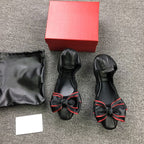 Damen Elegante Ballerinas mit modischer Schleifen-Applikation