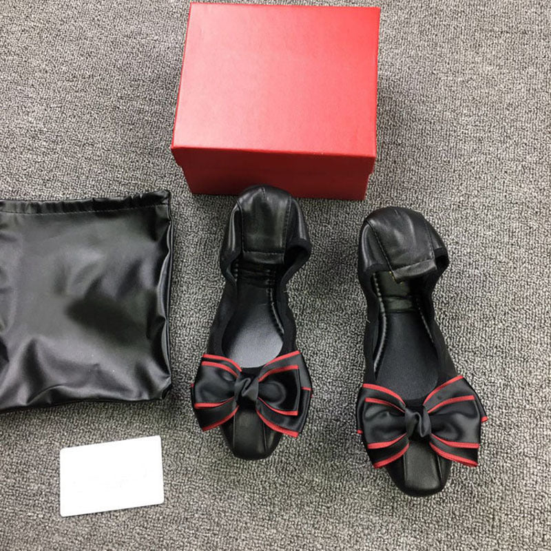 Damen Elegante Ballerinas mit modischer Schleifen-Applikation