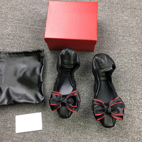 Damen Elegante Ballerinas mit modischer Schleifen-Applikation R&B