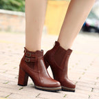 Damen Stiefeletten mit robustem Profil und modischen Schnallen R&B