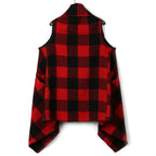 Damen Üppiger karierten Poncho EB