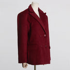 R&B | Warme Damen Wolljacke mit Gürtel und Kurzer Passform
