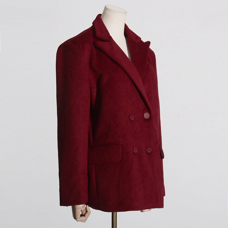 R&B | Warme Damen Wolljacke mit Gürtel und Kurzer Passform