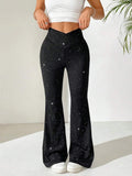 Schlaghose aus glitzerndem Stoff