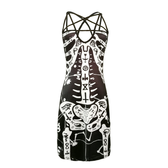 Damen figurbetontes Midi-Kleid mit grafischem Druck R&B