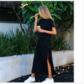 Damen Maxi-Kleid mit seitlichem Schlitz und geschmeidigem Schnitt