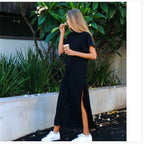 Damen Maxi-Kleid mit seitlichem Schlitz und geschmeidigem Schnitt