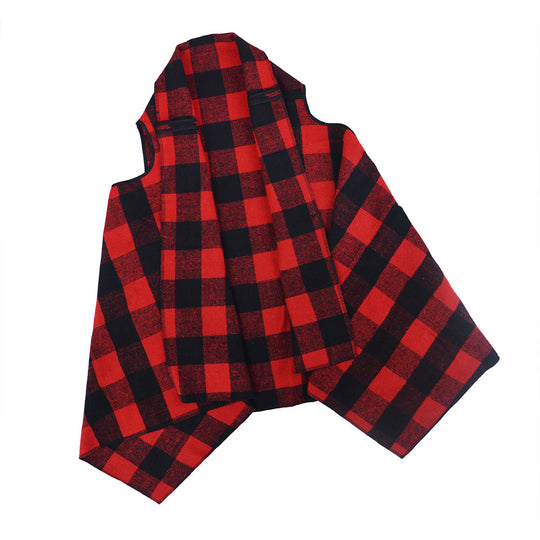 Damen Üppiger karierten Poncho R&B