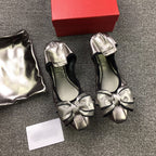 Damen Elegante Ballerinas mit modischer Schleifen-Applikation