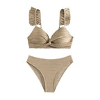 R&B | Einfarbiger Flash-Strand-Bikini