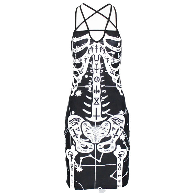 Damen figurbetontes Midi-Kleid mit grafischem Druck R&B