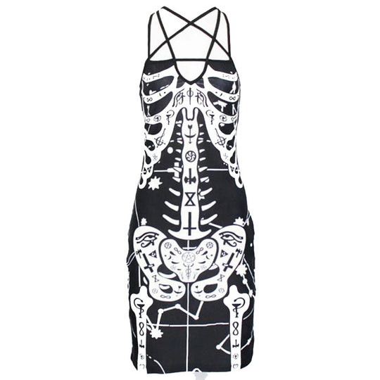 Damen figurbetontes Midi-Kleid mit grafischem Druck R&B