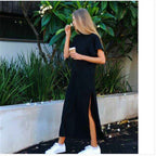 Damen Maxi-Kleid mit seitlichem Schlitz und geschmeidigem Schnitt