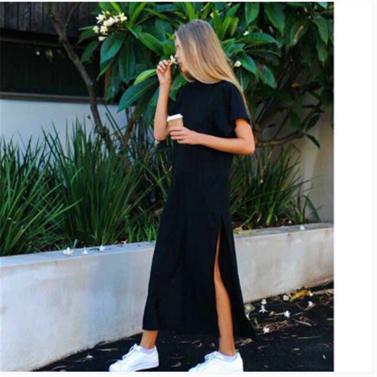 Damen Maxi-Kleid mit seitlichem Schlitz und geschmeidigem Schnitt