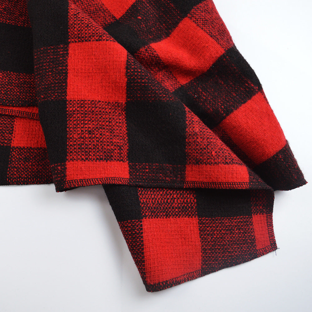 Damen Üppiger karierten Poncho R&B