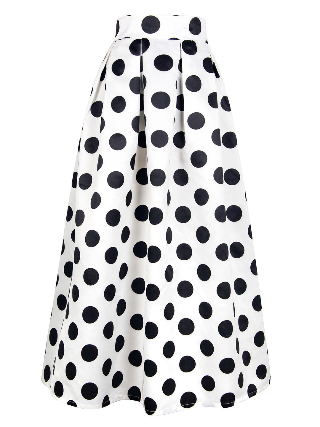 Damen Tellerrock mit großflächigem Polka-Dot-Muster R&B