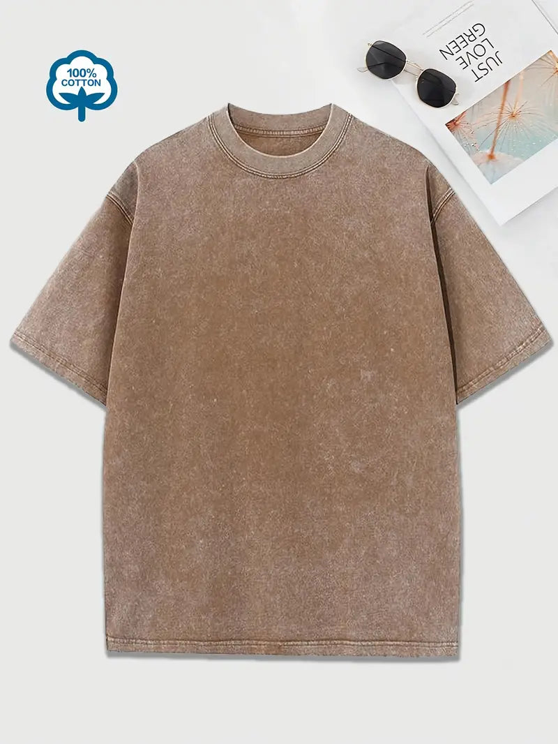 R&B | Baumwoll-T-Shirt mit Rundhalsausschnitt