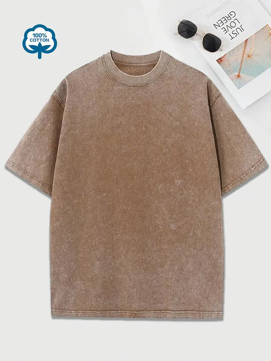 R&B | Baumwoll-T-Shirt mit Rundhalsausschnitt