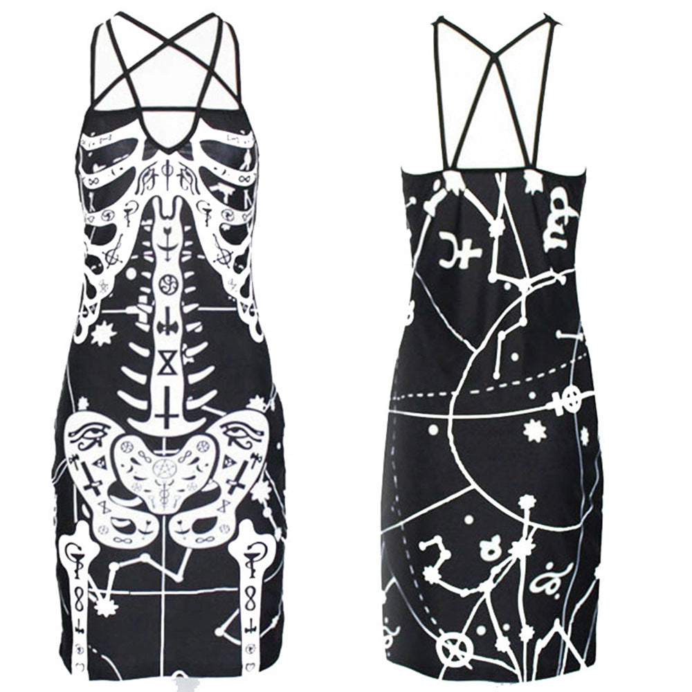 Damen figurbetontes Midi-Kleid mit grafischem Druck R&B