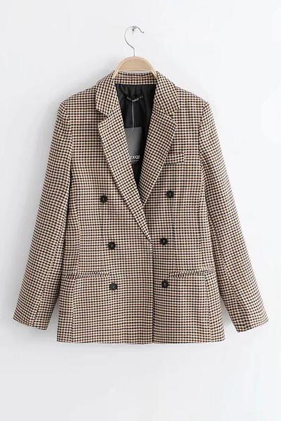 R&B | Karierter Blazer mit langen Ärmeln
