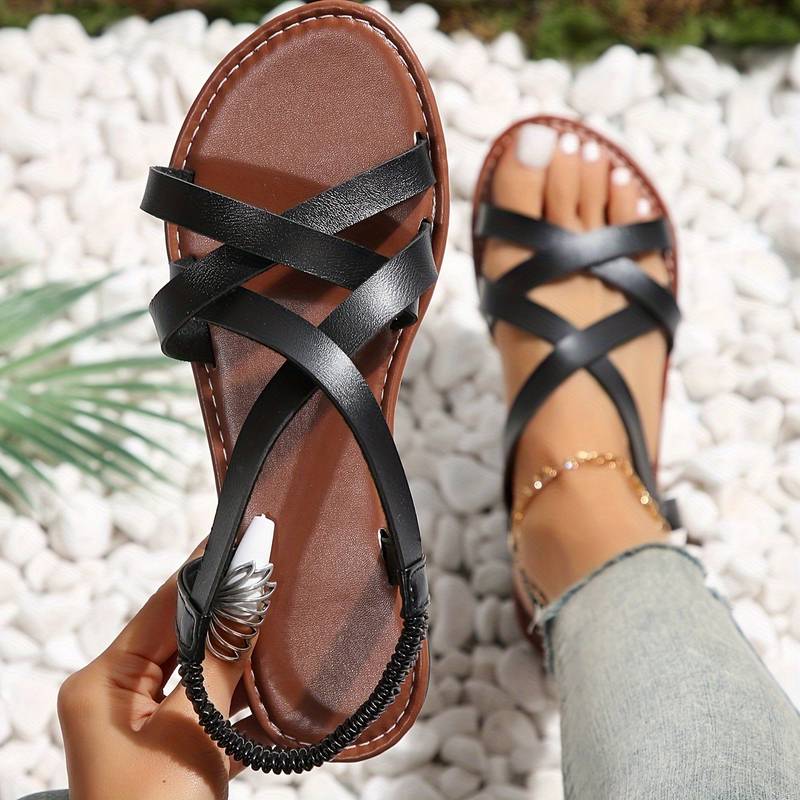 R&B | Crisscross Flache Sandalen mit Rutschfester Riemen