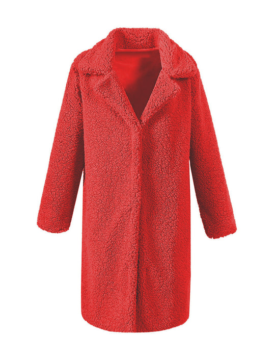 Damen Flauschiger Langmantel mit oversized Schnitt R&B