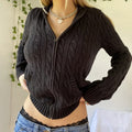 R&B | Gemütlicher Kapuzenstrickcardigan mit Knopfleiste Vorne