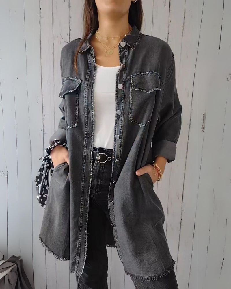 R&B | Bequemes Denim Overhemdjacke