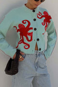 R&B | Strandstrick-Cardigan mit nautischem Oktopus-Design