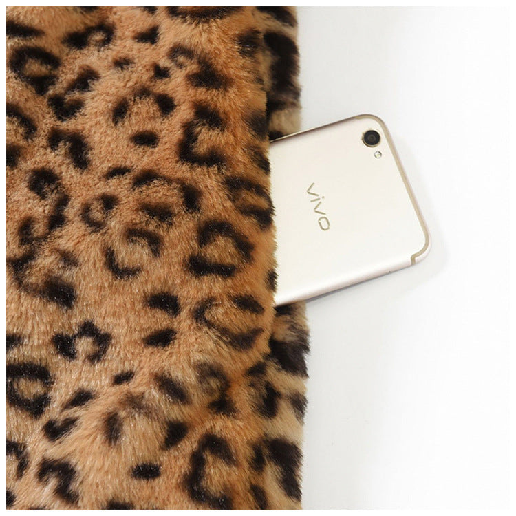 Damen Kuschelige Leopardenfelljacke R&B