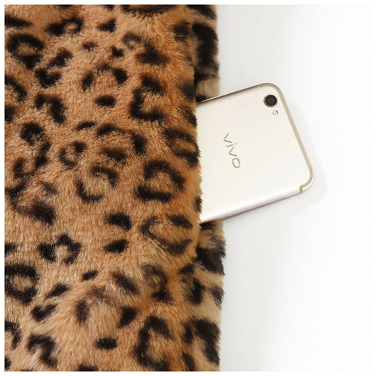 Damen Kuschelige Leopardenfelljacke R&B