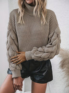 R&B | Strickpullover mit Hohem Kragen Weich und Elegant Einzigartige Ärmel
