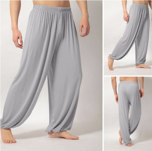 Herren nan weite Haremhose aus fließendem Viskosemix mit elastischem Komfortbund und Ballonbeinen R&B