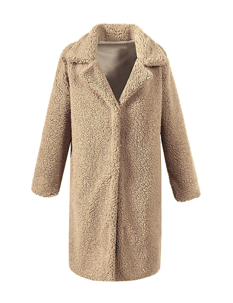 Damen Flauschiger Langmantel mit oversized Schnitt R&B