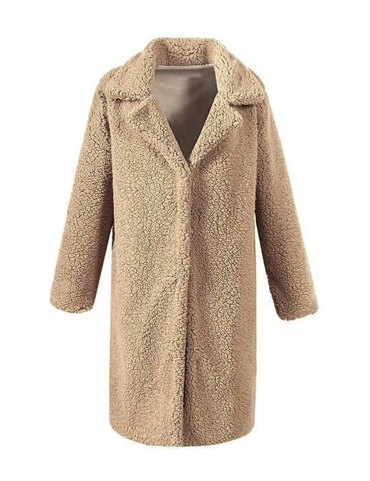 Damen Flauschiger Langmantel mit oversized Schnitt R&B